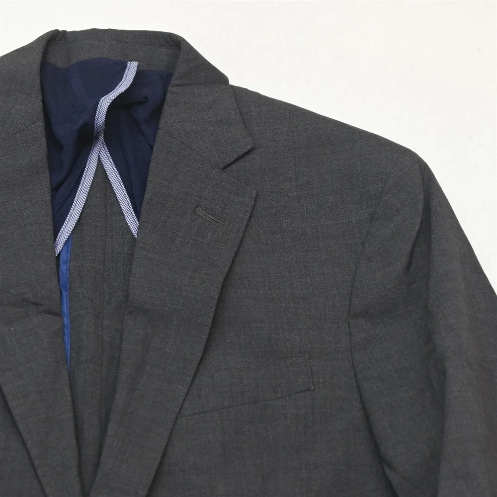 Cole Haan 40L 34x34 Gray Grand OS Slim Soft Shoulder Mens Jacket Pants Suit